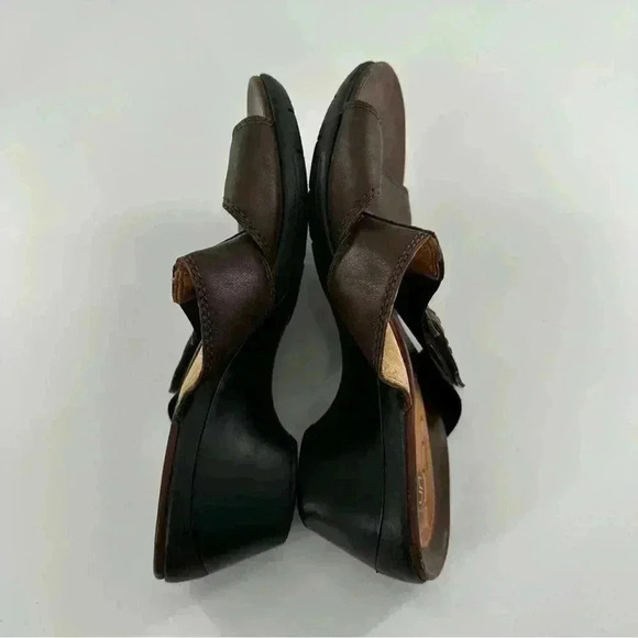 Clarks unstructured womens sandals size 7.5 brown leather slides - Picture 6 of 12